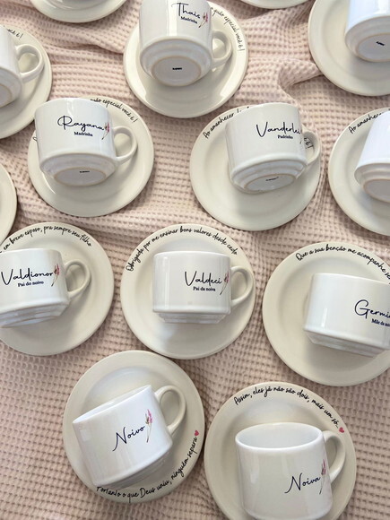 Xícaras com Pires Personalizadas para Casamento
