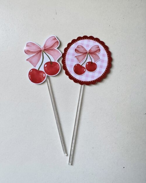 30 Topper para docinhos tag Cerejinha