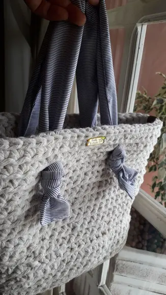 Bolsa de Crochê Cor Cru