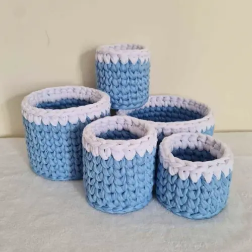 Cachêpos de Crochê Kit 5 Peças