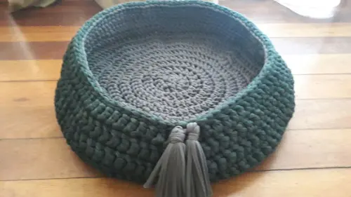 Cama Pet verde com cinza