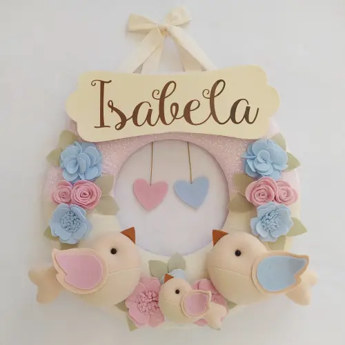 Passarinhos e Flores - Azul e Rosa