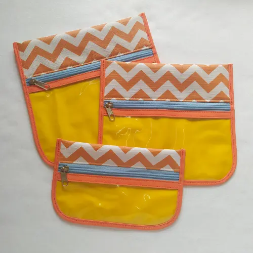 Kit Bolsa do Bebê - Chevron Laranja