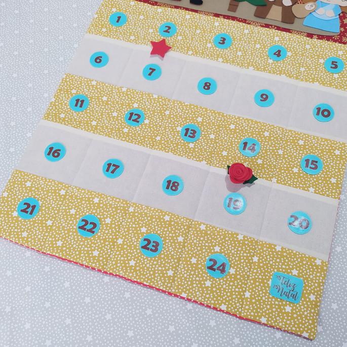 Calendário de Natal ou Advento G - Sagrada Família e Noel