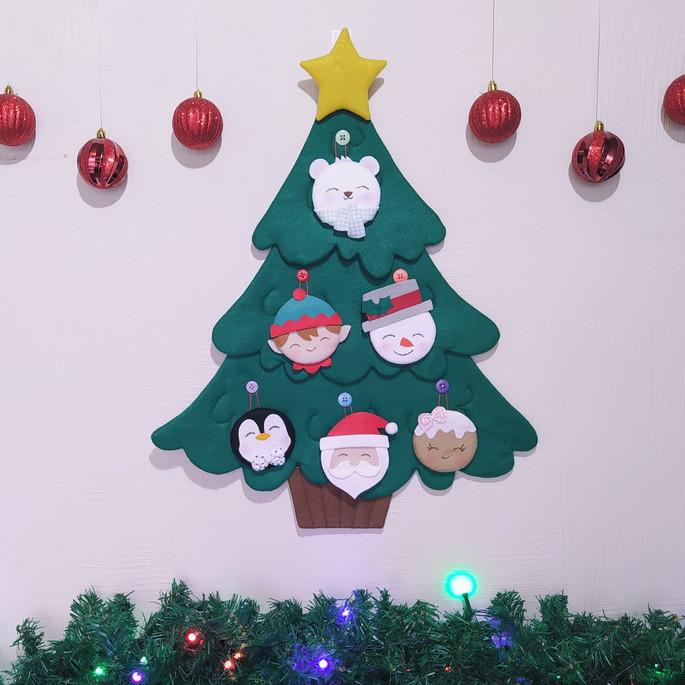 Árvore de Natal Interativa de Feltro Montessori Tam P.2