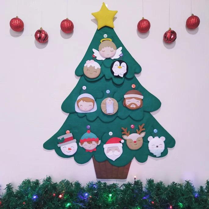 Árvore de Natal Montessori Interativa de Feltro - Tam M