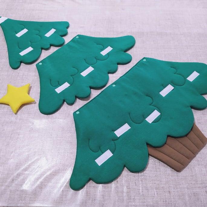 Árvore de Natal Montessori de Feltro com Velcro - Tam M