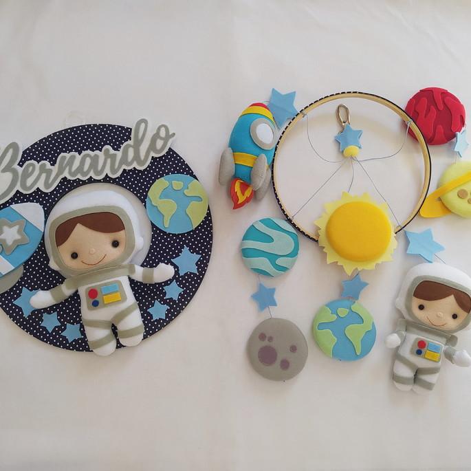 Guirlanda e Móbile Astronauta, Foguete e Planetas Bernardo