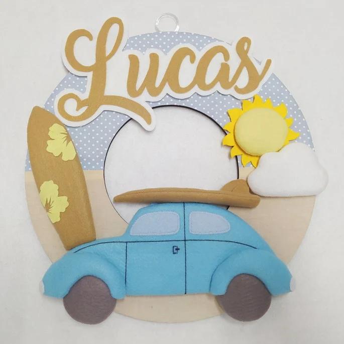 Guirlanda Surf Praia: Prancha, Fusca, Sol e Nuvem - Lucas