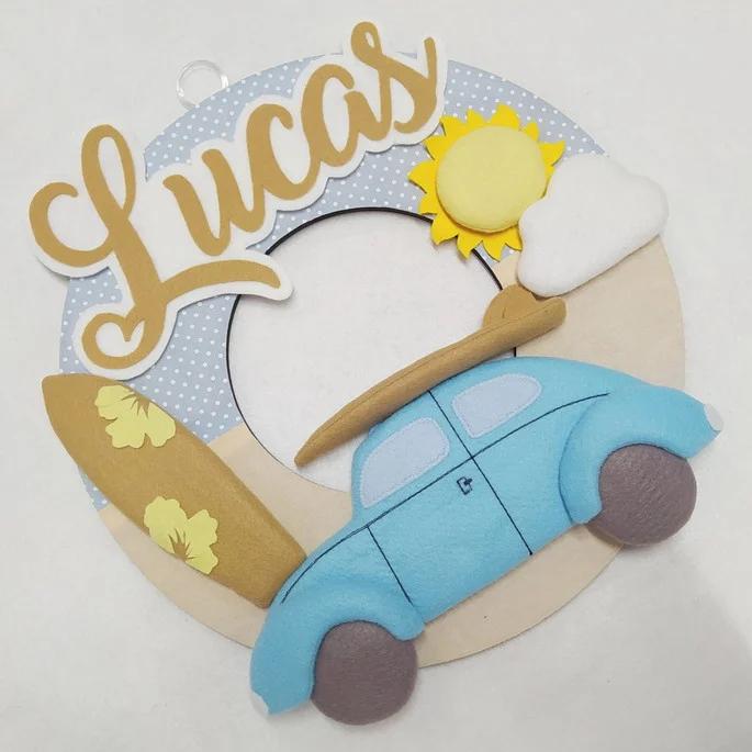 Guirlanda Surf Praia: Prancha, Fusca, Sol e Nuvem - Lucas