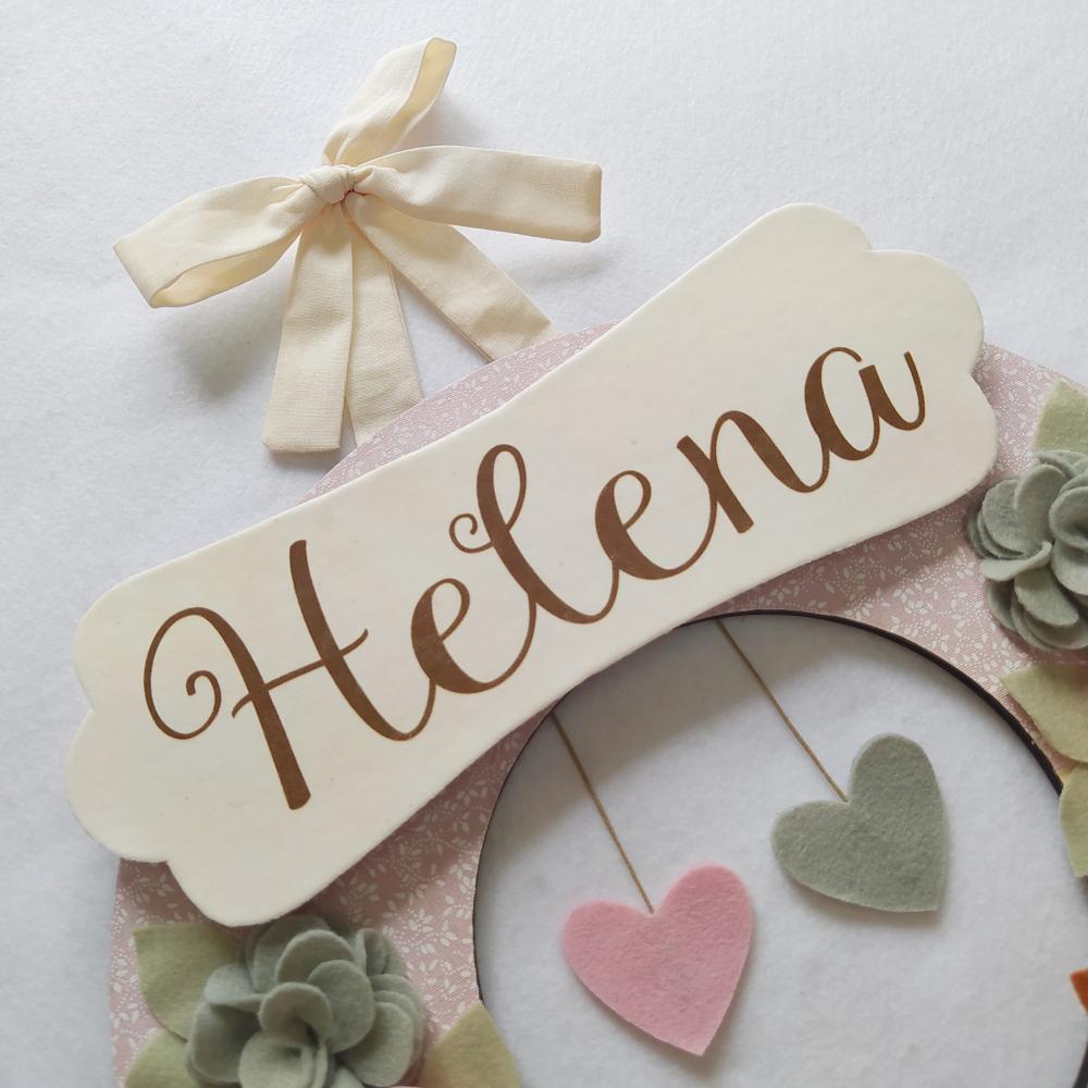 Guirlanda Passarinhos de Feltro Cinza e Rosa - Helena