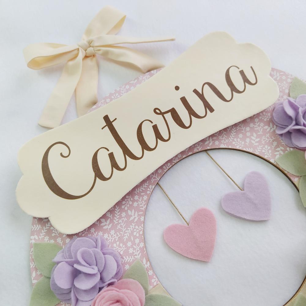 Guirlanda Passarinhos de Feltro Lilás e Rosa - Catarina