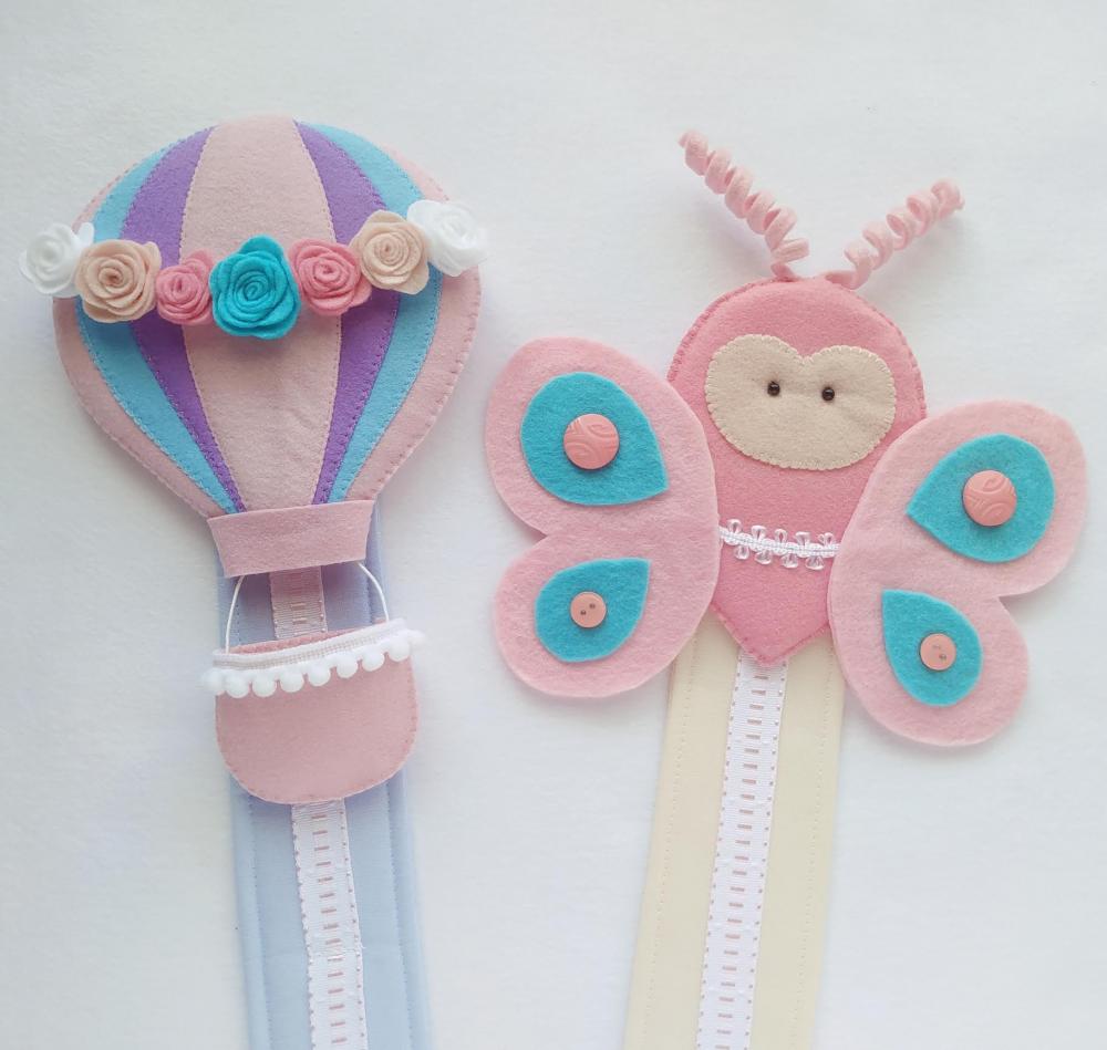 Porta Tiara, Laços e Fitas – Kit Balão e Borboleta de Feltro