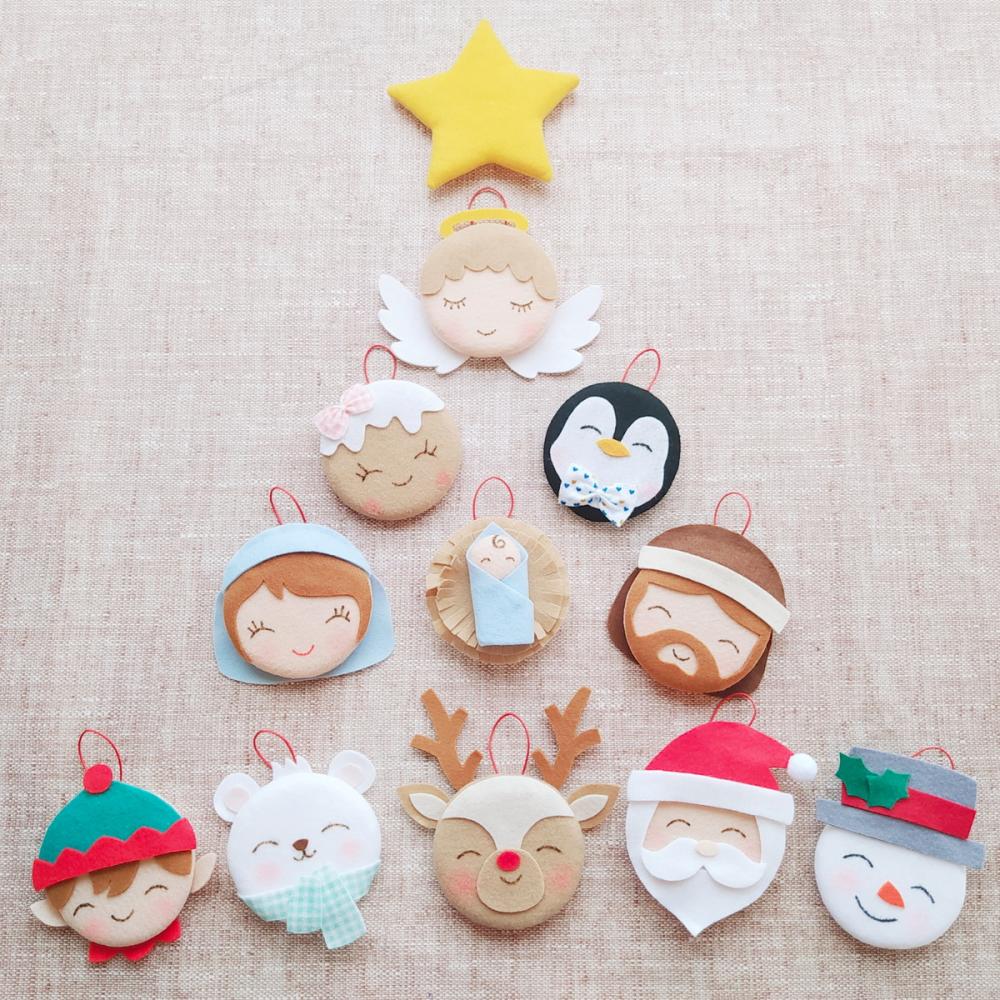 Árvore de Natal Montessori Interativa de Feltro Tamanho M