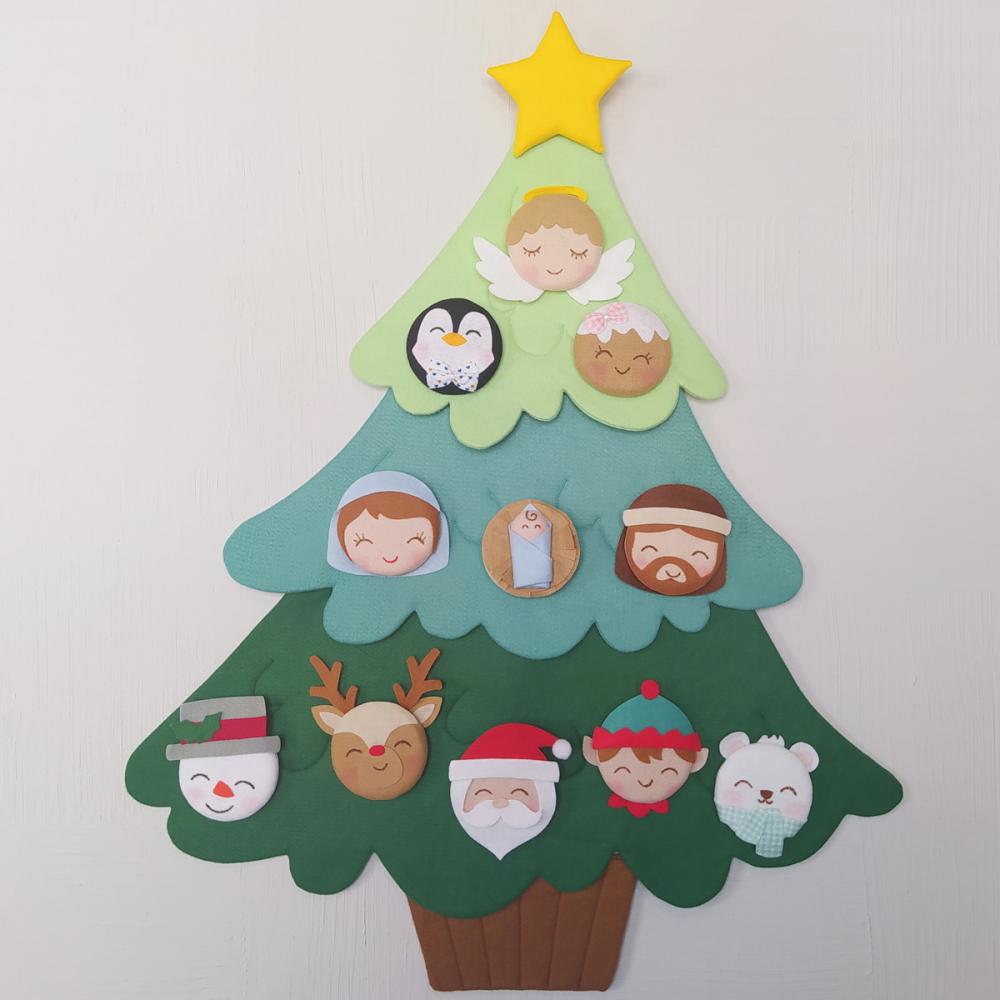 Árvore de Natal de Feltro com Velcro Montessori Tamanho M