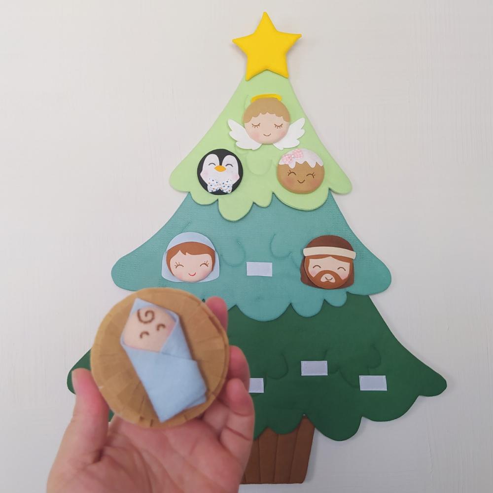 Árvore de Natal de Feltro com Velcro Montessori Tamanho M