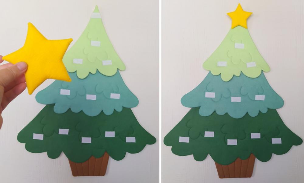 Árvore de Natal de Feltro com Velcro Montessori Tamanho M
