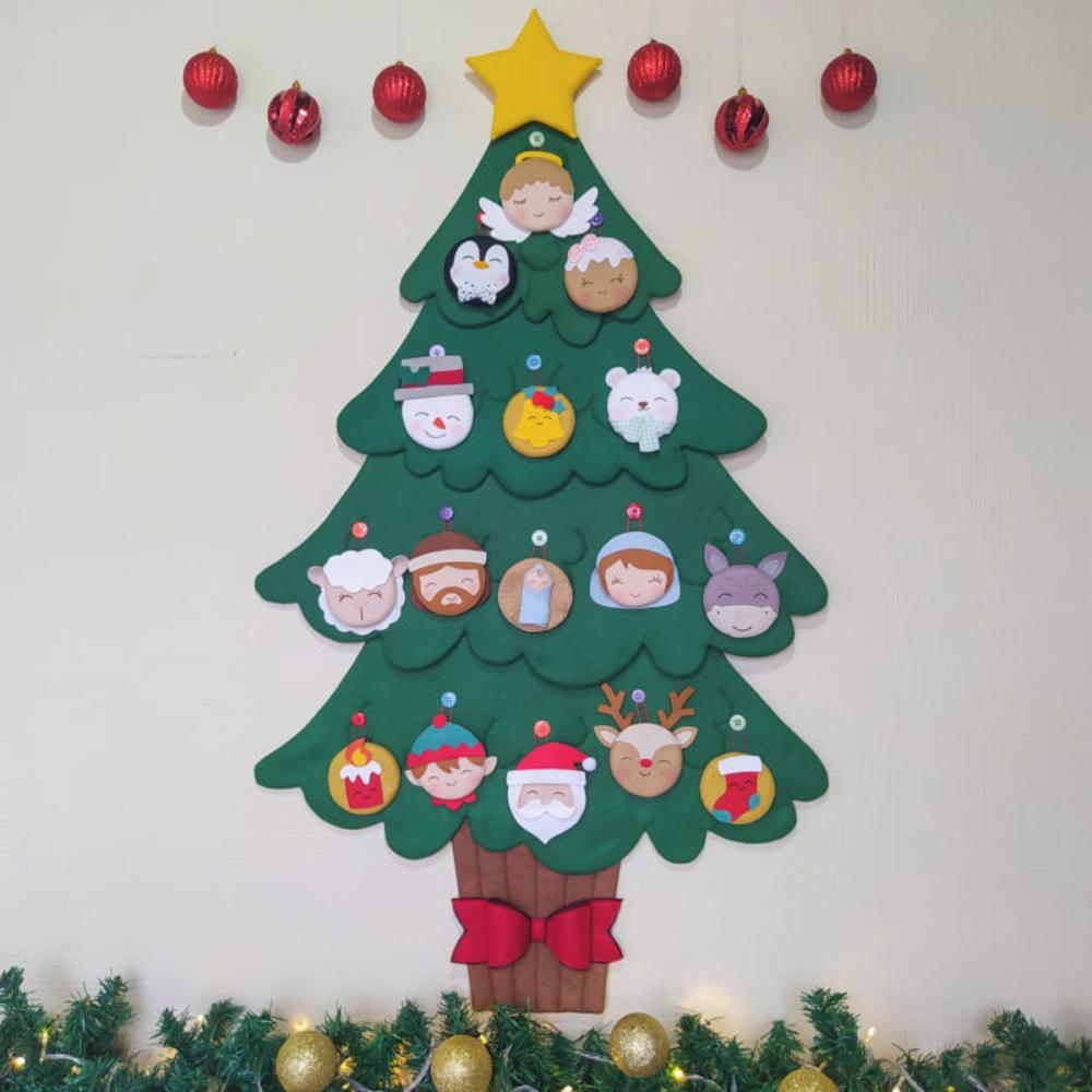 Árvore de Natal de Feltro Montessori Interativa - Tam. G