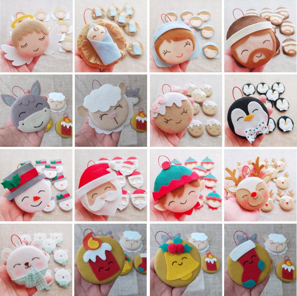 Árvore de Natal Interativa Montessori G - Feltro com Velcro