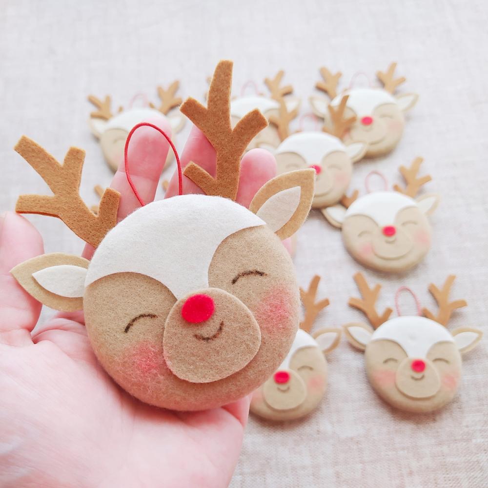 Bolinhas de Natal de Feltro - 12 Unidades
