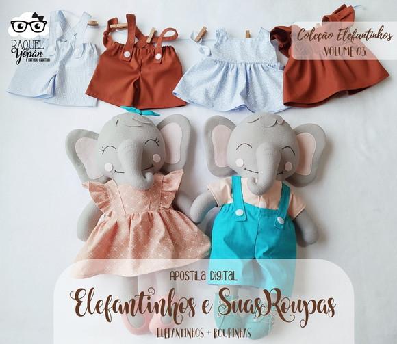 Apostila de Feltro Elefantinhos e Suas Roupas - Vol. 3
