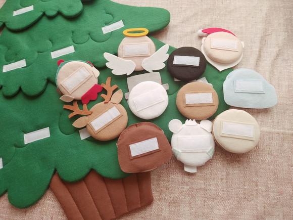Árvore de Natal Montessori de Feltro com Velcro - Tam m