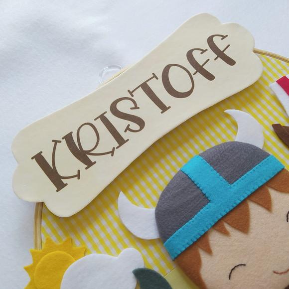 Bastidor Porta de Maternidade de Feltro Viking Kristoff
