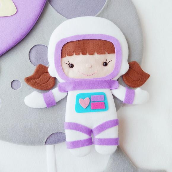 Enfeite Porta Maternidade Lua, Astronauta e Foguete - Alice