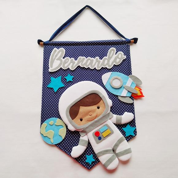 Flâmula + Móbile Astronautas, Foguetes e Planetas - Bernardo