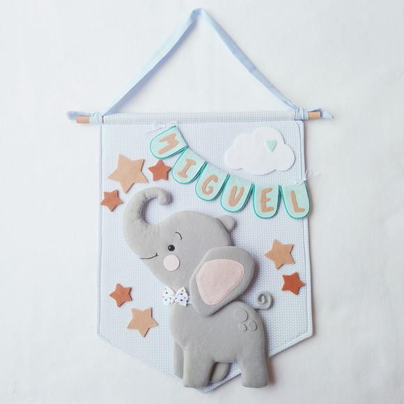 Flâmula Maternidade Elefante e as Estrelas - Miguel