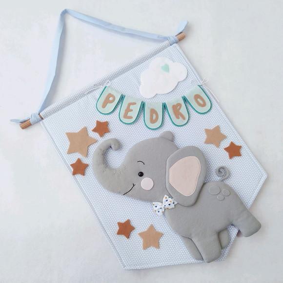 Flâmula Maternidade Elefante e as Estrelas - Pedro