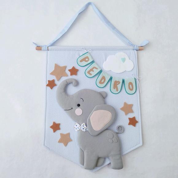Flâmula Maternidade Elefante e as Estrelas - Pedro