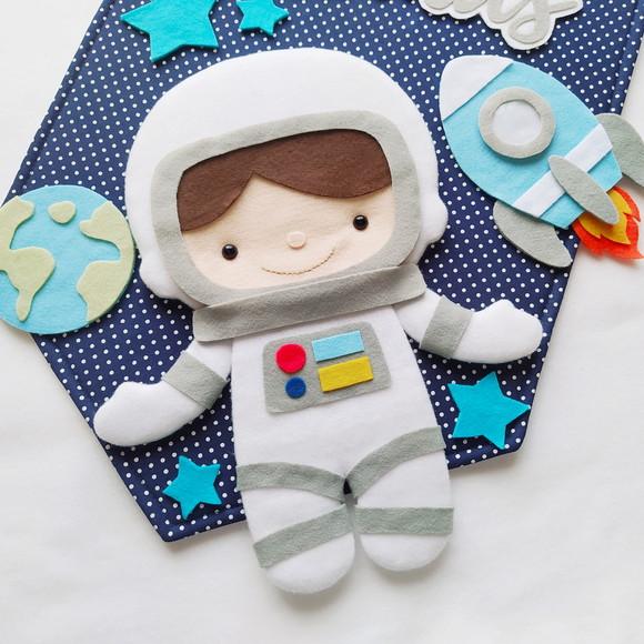 Flâmula Porta de Maternidade Astronauta no Espaço - Thomas