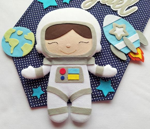 Flâmula Porta de Maternidade Astronauta no Espaço Miguel