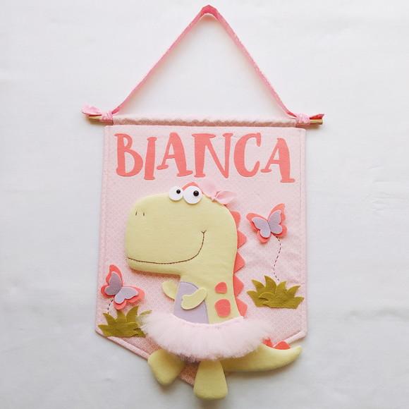 Flâmula Porta de Maternidade Dino Menina - Bianca