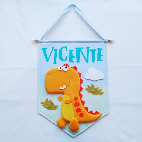Flâmula Porta de Maternidade Dinossauro - Vicente