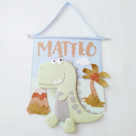 Flâmula Porta de Maternidade Dinossauro - Matteo