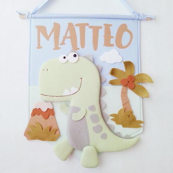 Flâmula Porta de Maternidade Dinossauro - Matteo