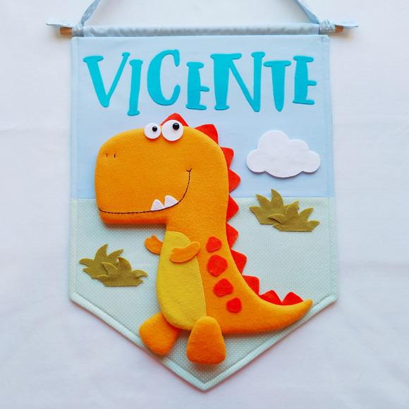 Flâmula Porta de Maternidade Dinossauro - Vicente