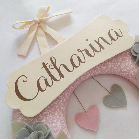 Guirlanda + Móbile Musical Pássaros Cinza e Rosa Catharina
