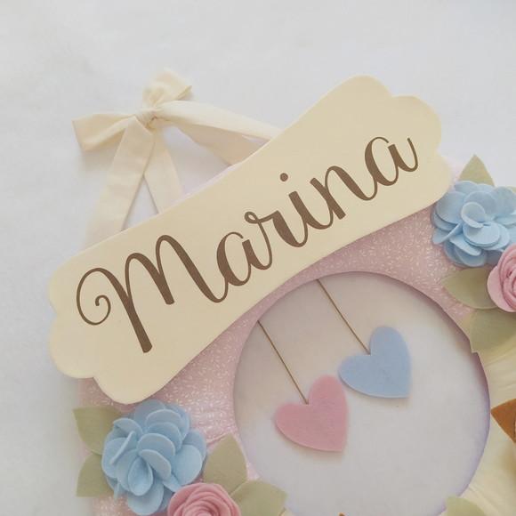 Guirlanda Passarinhos de Feltro Azul e Rosa - Marina