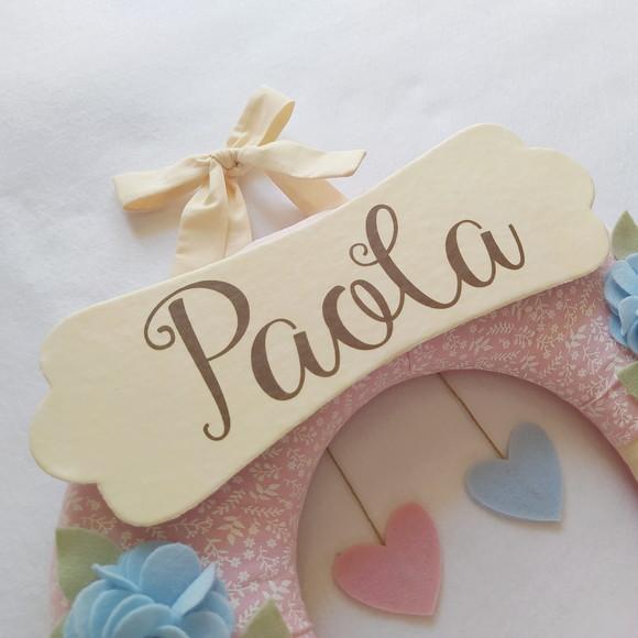 Guirlanda Passarinhos de Feltro Azul e Rosa - Paola