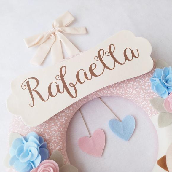 Guirlanda Passarinhos de Feltro Azul e Rosa - Rafaella