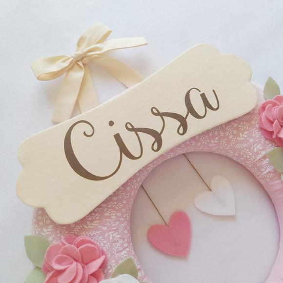 Guirlanda Passarinhos de Feltro Branco e Rosa - Cissa