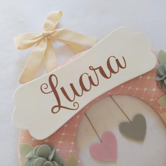 Guirlanda Passarinhos de Feltro Cinza e Rosa - Luara