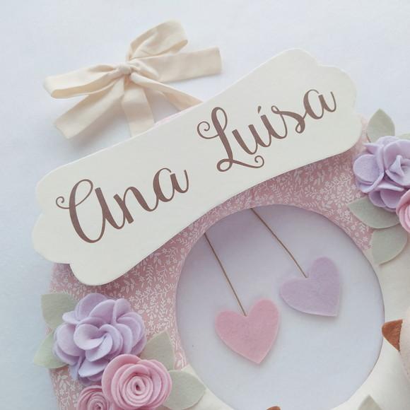 Guirlanda Passarinhos de Feltro Lilás e Rosa - Ana Luísa