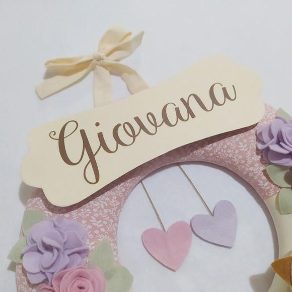 Guirlanda Passarinhos de Feltro Lilás e Rosa - Giovana