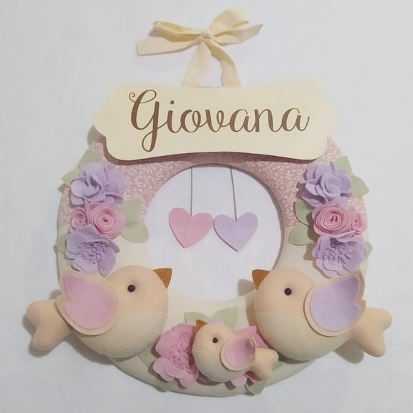 Guirlanda Passarinhos de Feltro Lilás e Rosa - Giovana