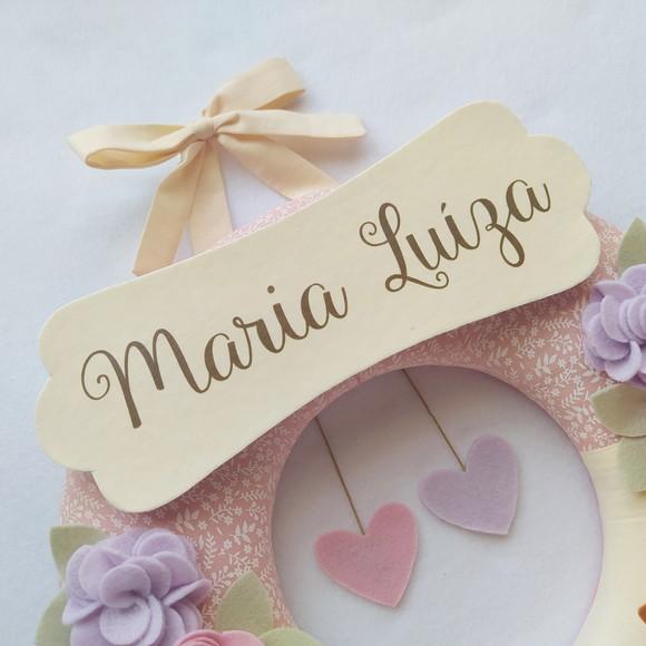 Guirlanda Passarinhos de Feltro Lilás e Rosa - Maria Luíza