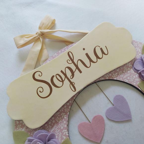 Guirlanda Passarinhos de Feltro Lilás e Rosa Sophia